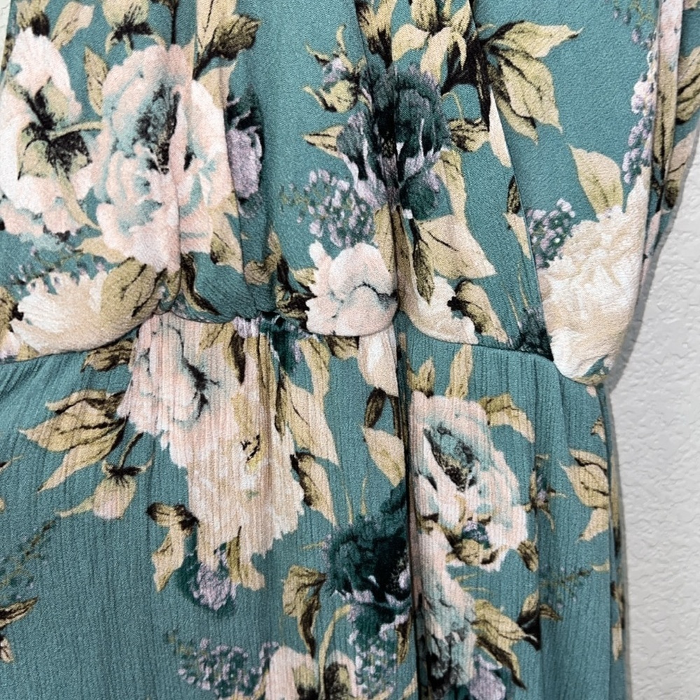 Everly Floral Halter High Neckline Sleeveless Maxi Dress Size M - Picture 4 of 6